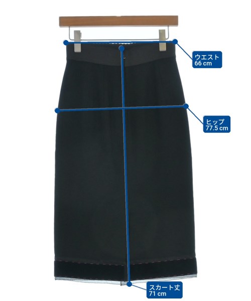 DOLCE&GABBANA（ドルチェアンドガッバーナ）ひざ丈スカート 黒 サイズ:38(S位) レディース/2200620296175