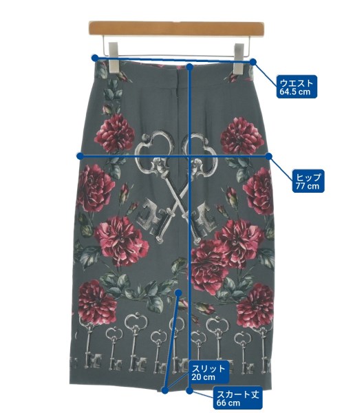 DOLCE&GABBANA（ドルチェアンドガッバーナ）ひざ丈スカート グレー サイズ:38(S位) レディース/2200620296410