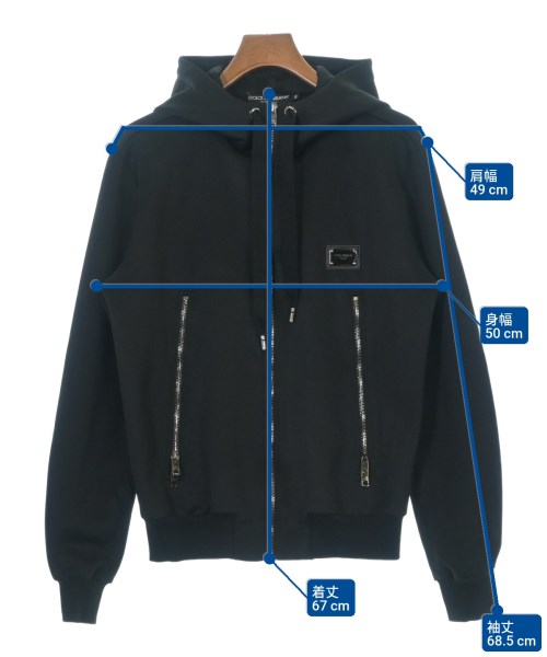 DOLCE&GABBANA（ドルチェアンドガッバーナ）パーカー 黒 サイズ:46(M位) メンズ/2200672956270