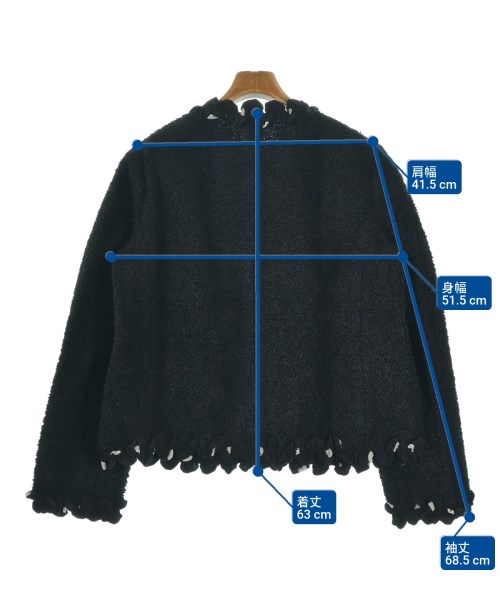 DOLCE&GABBANA（ドルチェアンドガッバーナ）ノーカラージャケット 黒 サイズ:52(XXL位) レディース/2200661882023