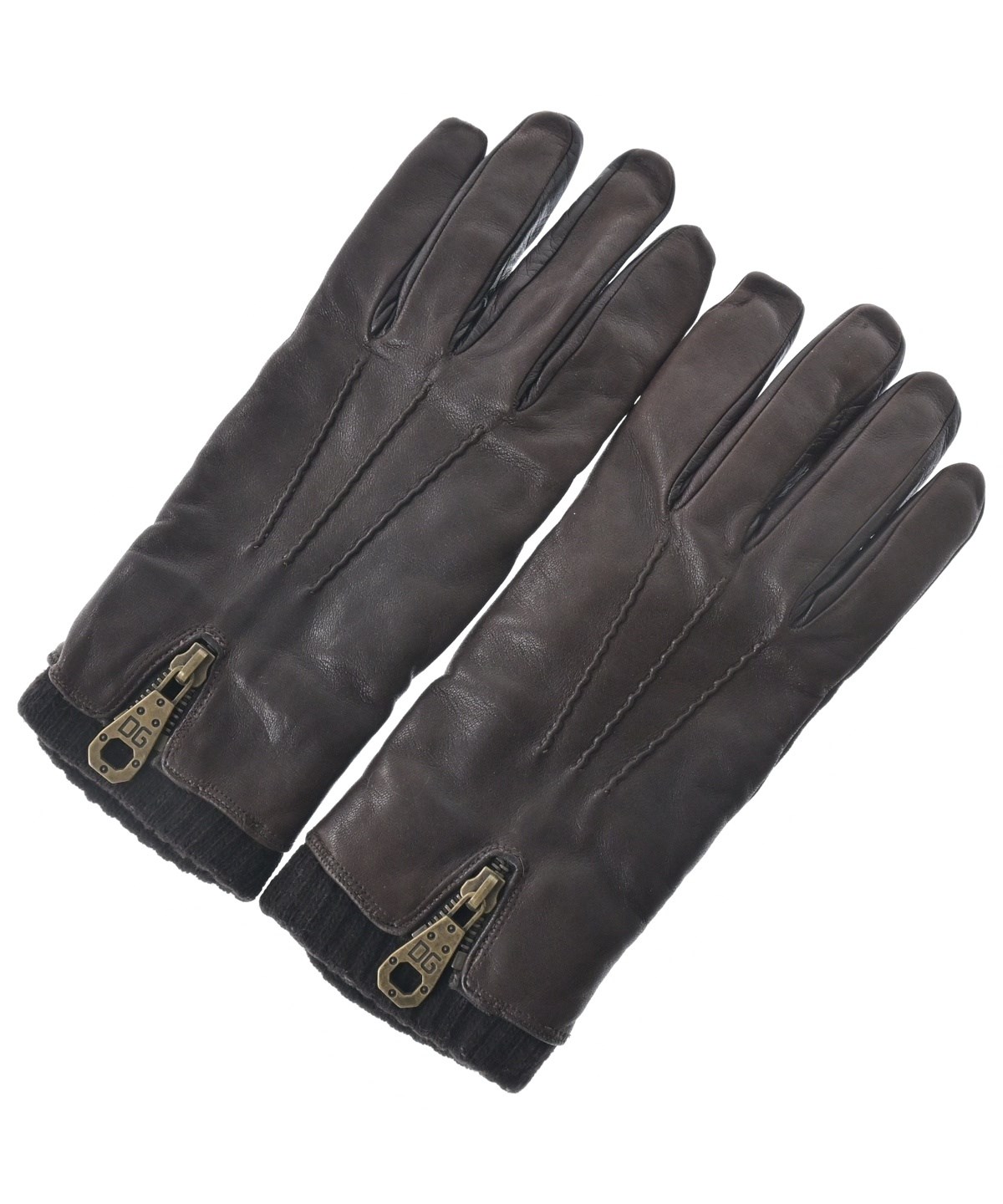 新品タグ付！DOLCE & GABBANA ブラウン手袋 DOLCE&GABBANA（ドルチェアンドガッバーナ）手袋 茶 サイズ:- メンズ