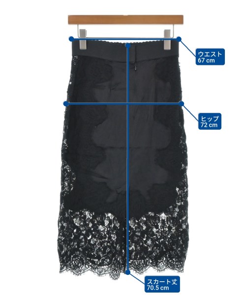 DOLCE&GABBANA（ドルチェアンドガッバーナ）ひざ丈スカート 黒 サイズ:40(M位) レディース/2200653330082