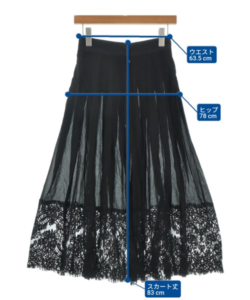 DOLCE&GABBANA（ドルチェアンドガッバーナ）ひざ丈スカート 黒 サイズ:36(XS位) レディース/2200653330099