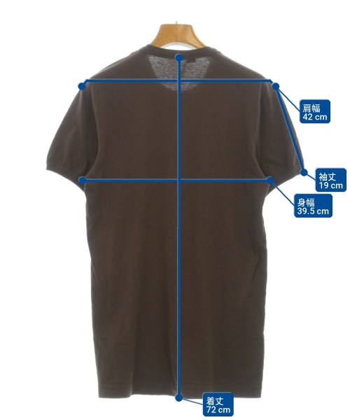 DOLCE&GABBANA（ドルチェアンドガッバーナ）Tシャツ・カットソー 茶 サイズ:46(M位) メンズ/2200704297852