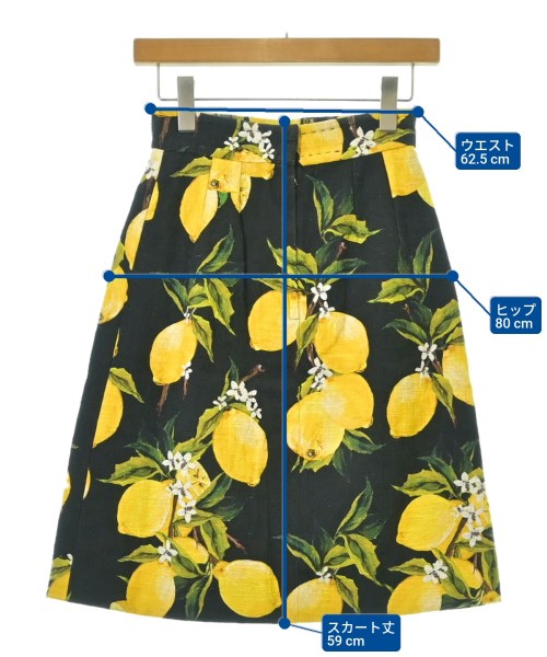 DOLCE&GABBANA（ドルチェアンドガッバーナ）ひざ丈スカート 黒 サイズ:36(XS位) レディース/2200664609092
