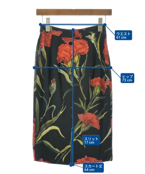 DOLCE&GABBANA（ドルチェアンドガッバーナ）ひざ丈スカート 黒 サイズ:36(XS位) レディース/2200726356056