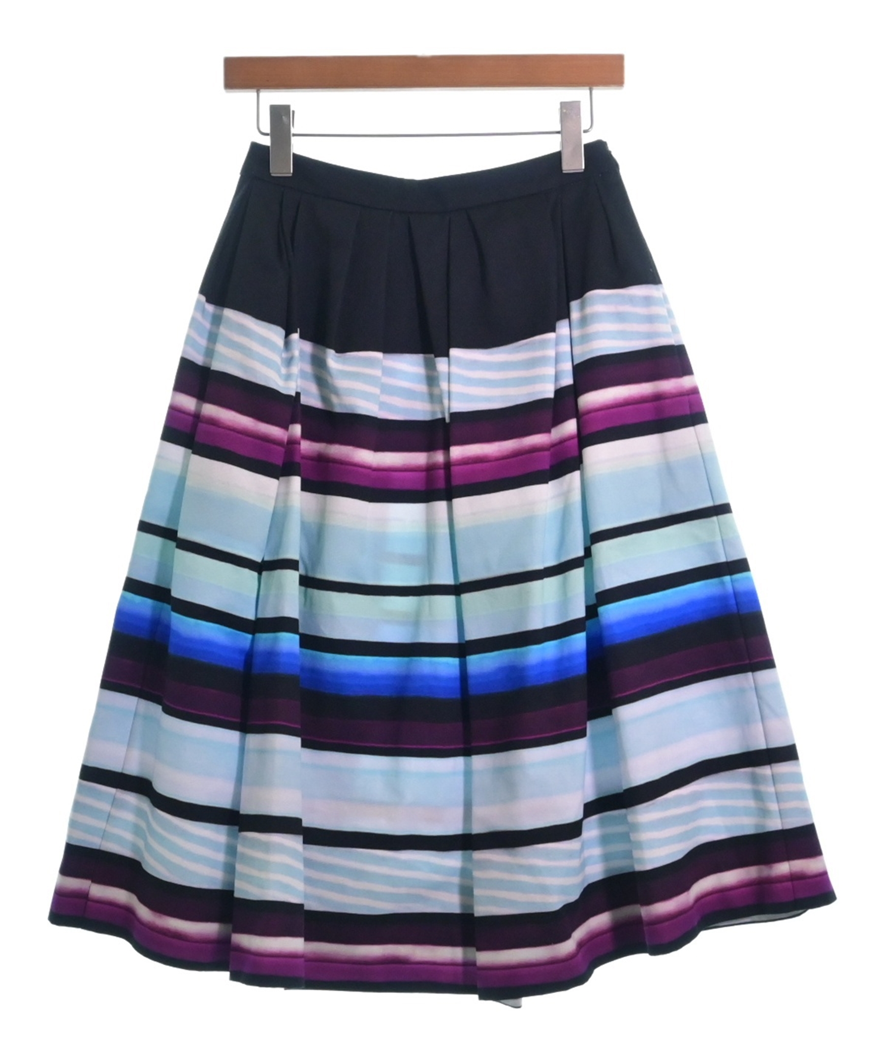 Dries Van Noten スカート グレーとピンクのプリーツロングスカート