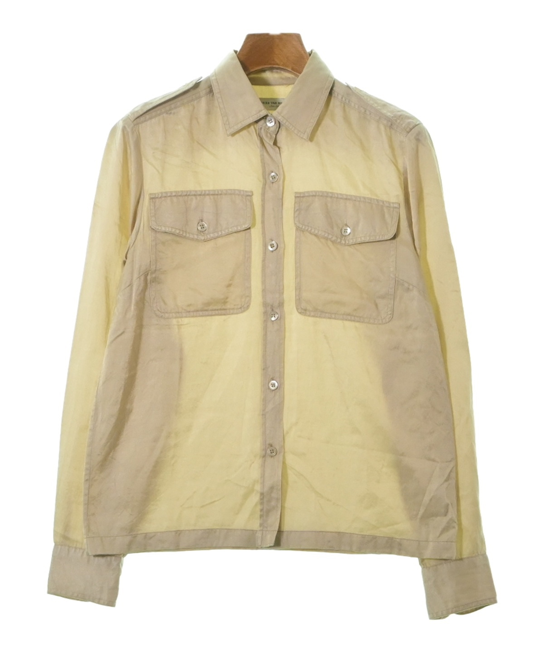 DRIES VAN NOTEN カジュアルシャツ XS ゴールド 【古着】【中古】【送料無料】 DRIES VAN NOTEN（ドリスヴァンノッテン）カジュアルシャツ ゴールド