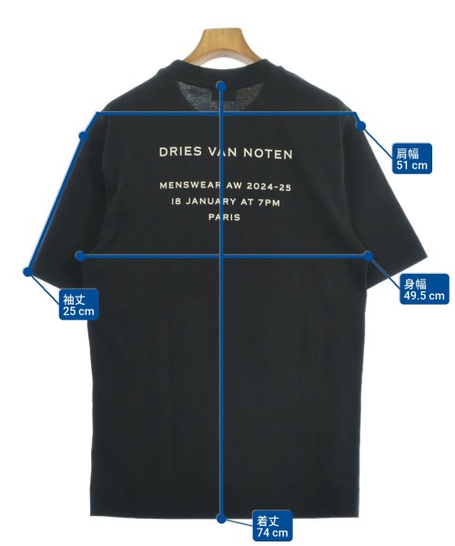 DRIES VAN NOTEN（ドリスヴァンノッテン）Tシャツ・カットソー 黒 サイズ:S メンズ/2200638683080