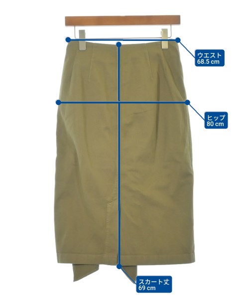 DRIES VAN NOTEN（ドリスヴァンノッテン）ひざ丈スカート カーキ サイズ:36(XS位) レディース/2200616933022