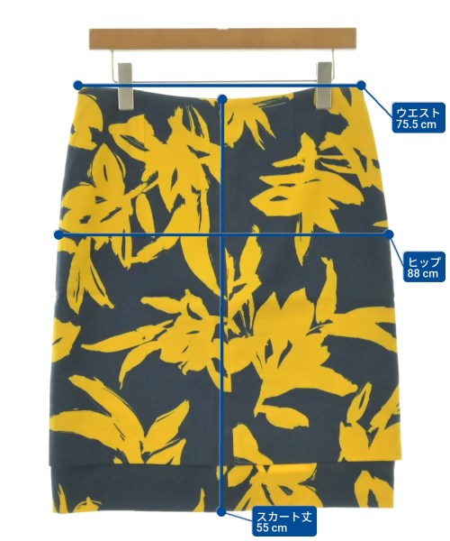DRIES VAN NOTEN（ドリスヴァンノッテン）ひざ丈スカート 紺 サイズ:38(S位) レディース/2200680601612