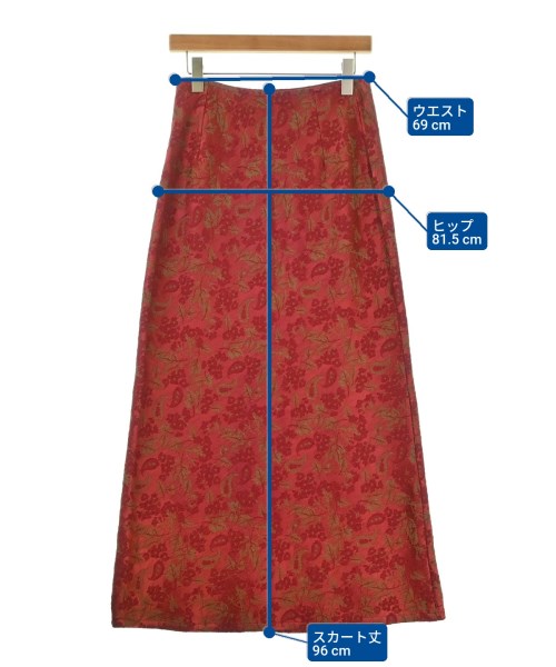 DRIES VAN NOTEN（ドリスヴァンノッテン）ロング・マキシ丈スカート 赤 サイズ:36(XS位) レディース/2200694776016