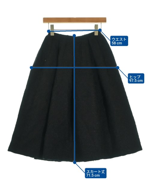 DRIES VAN NOTEN（ドリスヴァンノッテン）ひざ丈スカート 黒 サイズ:36(XS位) レディース/2200695744113