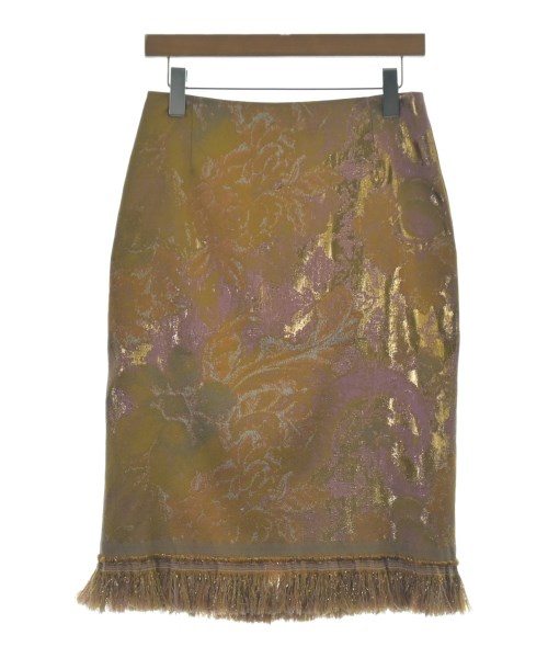 DRIES VAN NOTEN(ドリスヴァンノッテン)ひざ丈スカート 茶 サイズ:36(XS位)/2200693373308