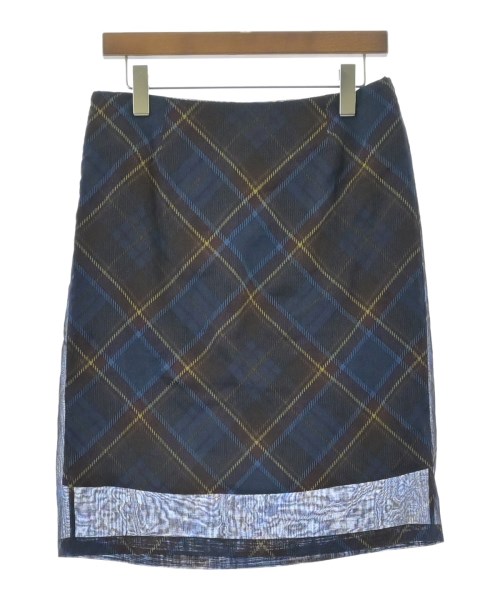 DRIES VAN NOTEN（ドリスヴァンノッテン）ひざ丈スカート 紺 サイズ:36(XS位) レディース/2200697237026