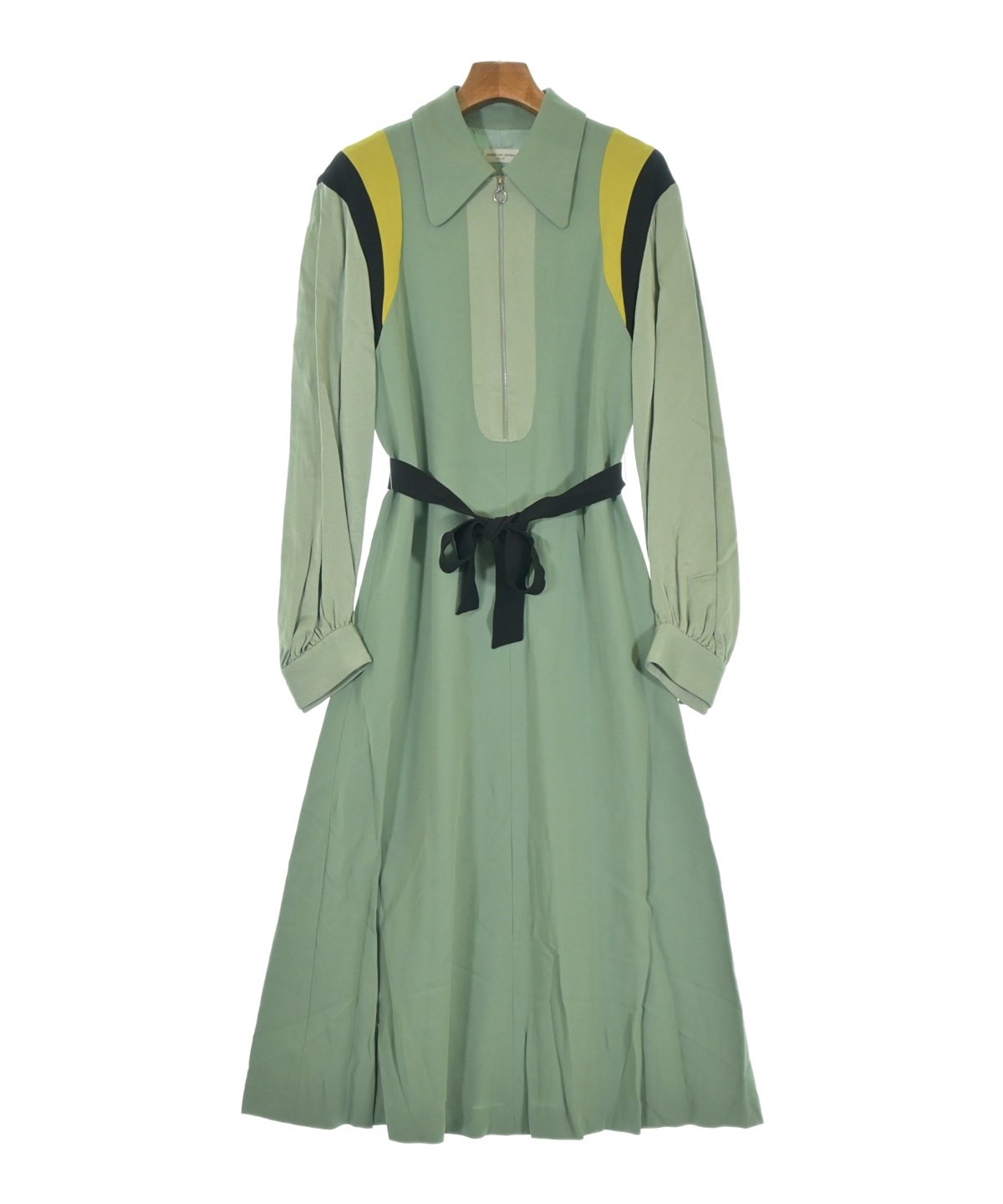 Dries Van Noten ロングワンピース 半袖 S DRIES VAN NOTEN（ドリスヴァンノッテン）ワンピース 緑 サイズ:36(XS