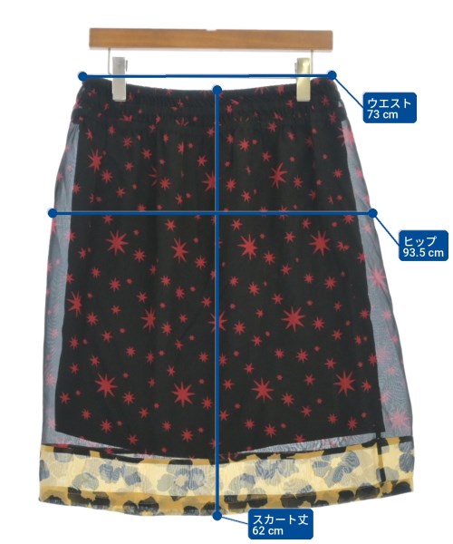DRIES VAN NOTEN（ドリスヴァンノッテン）ひざ丈スカート 黒 サイズ:36(XS位) レディース/2200699859134