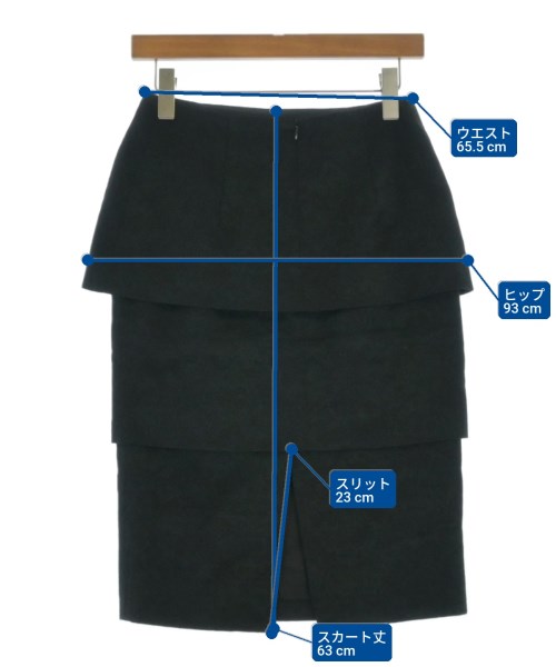 DRIES VAN NOTEN（ドリスヴァンノッテン）ひざ丈スカート 黒 サイズ:34(XXS位) レディース/2200664895181