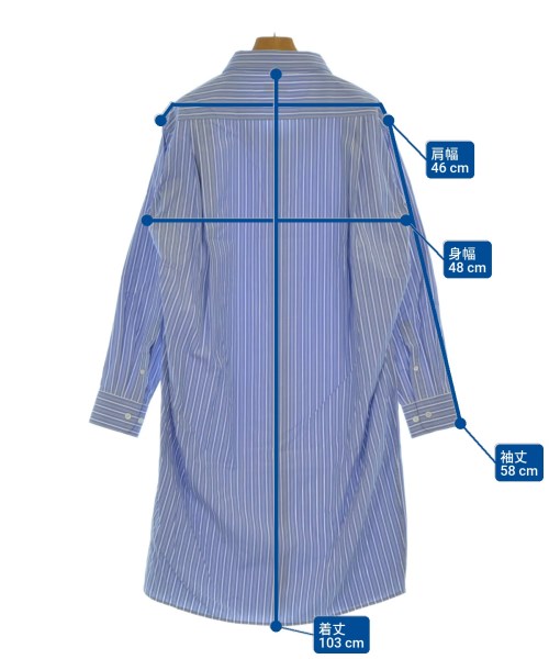DRIES VAN NOTEN（ドリスヴァンノッテン）シャツワンピース 青 サイズ:34(XXS位) レディース/2200662876052