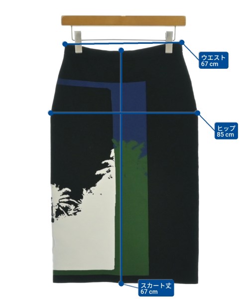 DRIES VAN NOTEN（ドリスヴァンノッテン）ひざ丈スカート 黒 サイズ:S レディース/2200671029036