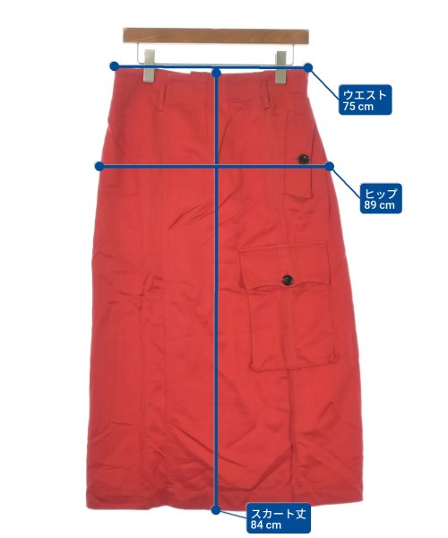 DRIES VAN NOTEN（ドリスヴァンノッテン）ロング・マキシ丈スカート 赤 サイズ:36(XS位) レディース/2200687313051