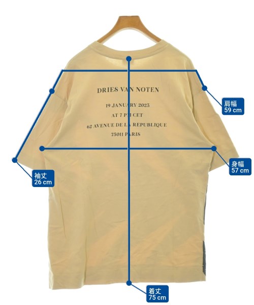 DRIES VAN NOTEN（ドリスヴァンノッテン）Tシャツ・カットソー ベージュ サイズ:XL メンズ/2200686577041