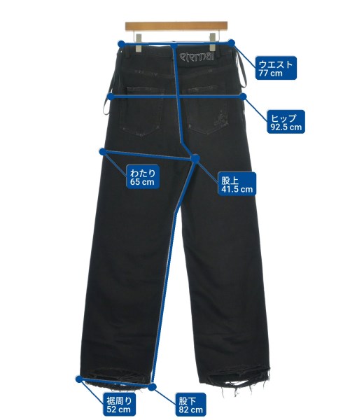 ANN DEMEULEMEESTER（アンドゥムルメステール）デニムパンツ 黒 サイズ:36(XS位) レディース/2200674145016