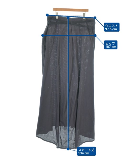 ANN DEMEULEMEESTER（アンドゥムルメステール）ロング・マキシ丈スカート 紺 サイズ:38(S位) レディース/2200698725027