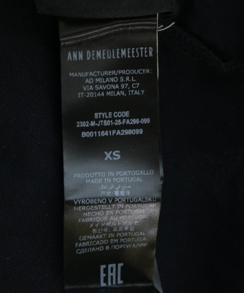 ANN DEMEULEMEESTER（アンドゥムルメステール）Tシャツ・カットソー 黒 サイズ:XS メンズ/2200700672028