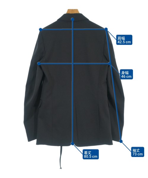 ANN DEMEULEMEESTER（アンドゥムルメステール）テーラードジャケット 黒 サイズ:XS メンズ/2200691688015