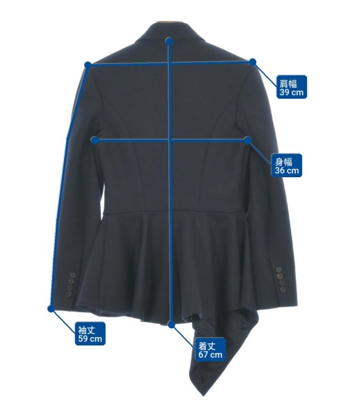 ALEXANDER MCQUEEN（アレキサンダーマックイーン）テーラードジャケット 紺 サイズ:38(S位) レディース/2200611637017