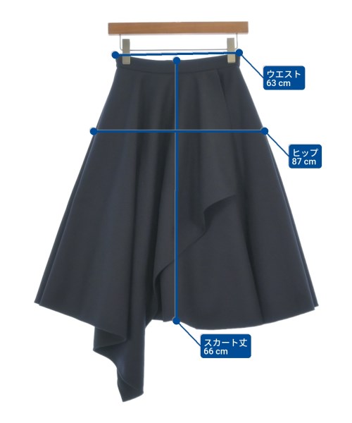 ALEXANDER MCQUEEN（アレキサンダーマックイーン）ロング・マキシ丈スカート 紺 サイズ:38(S位) レディース/2200611637024