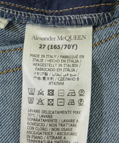 ALEXANDER MCQUEEN（アレキサンダーマックイーン）デニムパンツ 青 サイズ:27(M位) レディース/2200695536053