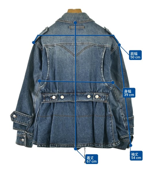 ALEXANDER MCQUEEN（アレキサンダーマックイーン）ブルゾン 青 サイズ:38(S位) レディース/2200718704018