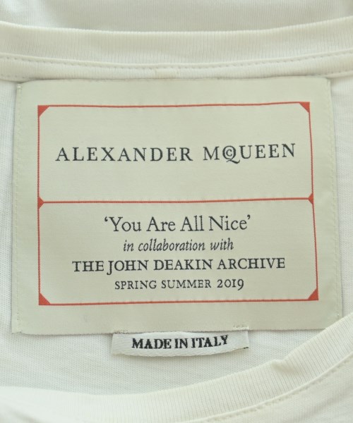ALEXANDER MCQUEEN（アレキサンダーマックイーン）Tシャツ・カットソー 白 サイズ:S メンズ/2200717111138