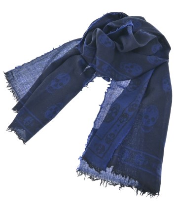 アレキサンダーマックイーン ストール ALEXANDER MCQUEEN（アレキサンダーマックイーン）ストール 紺 サイズ