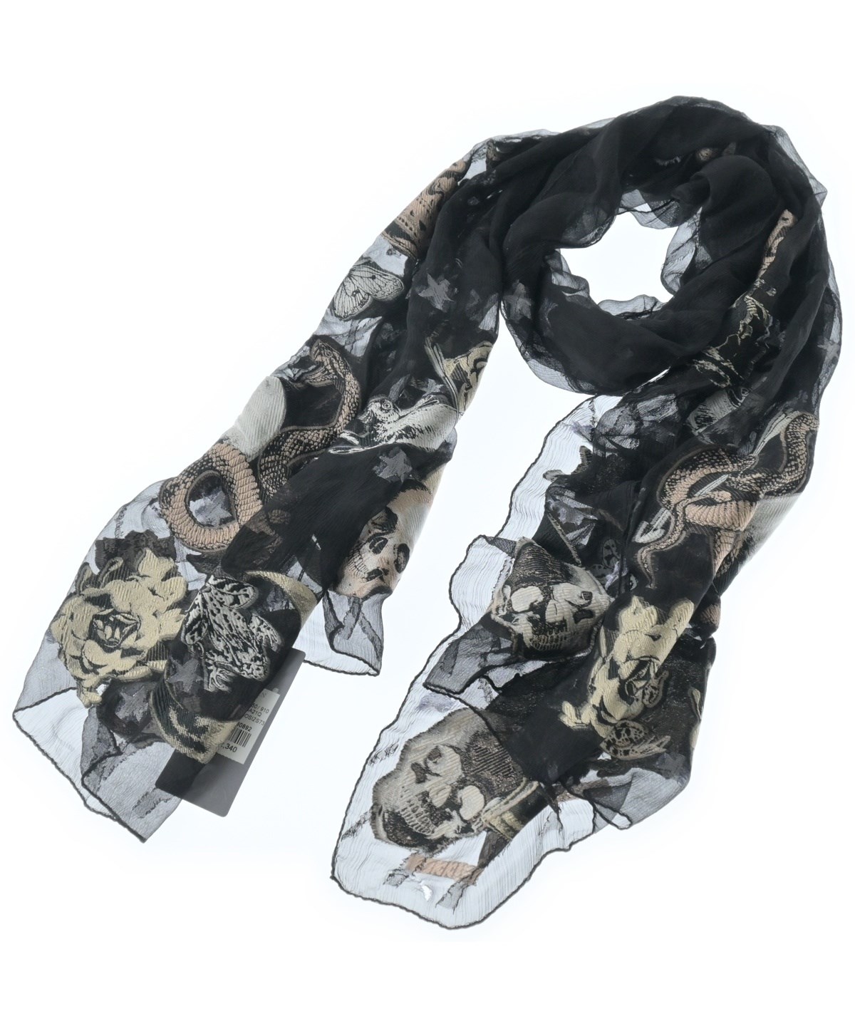 ALEXANDER MCQUEEN（アレキサンダーマックイーン）ストール 黒 サイズ