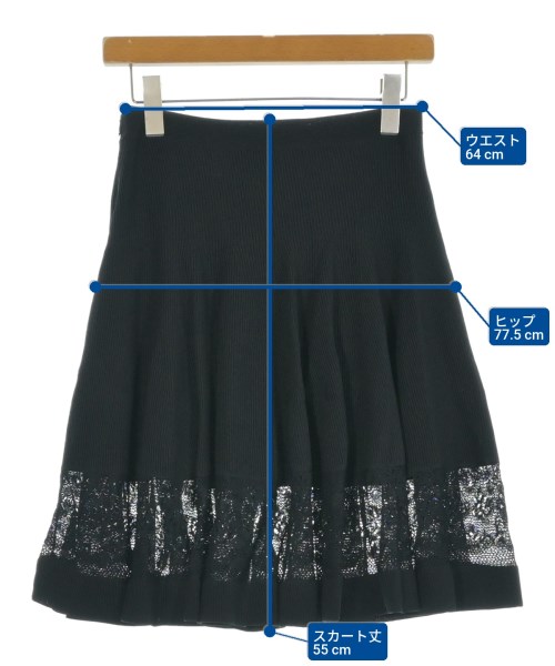 ALEXANDER MCQUEEN（アレキサンダーマックイーン）ひざ丈スカート 黒 サイズ:M レディース/2200665818219