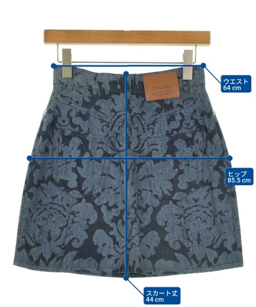 ALEXANDER MCQUEEN（アレキサンダーマックイーン）ミニスカート 紺 サイズ:-(M位) レディース/2200724611638