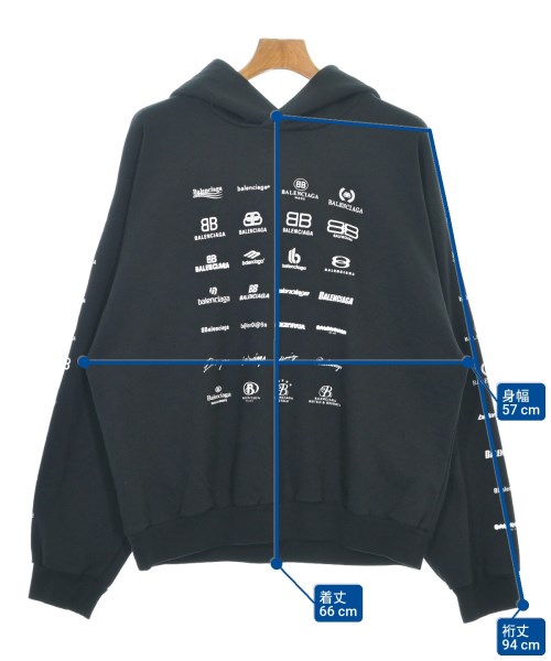 BALENCIAGA（バレンシアガ）パーカー 黒 サイズ:XS メンズ/2200500973035