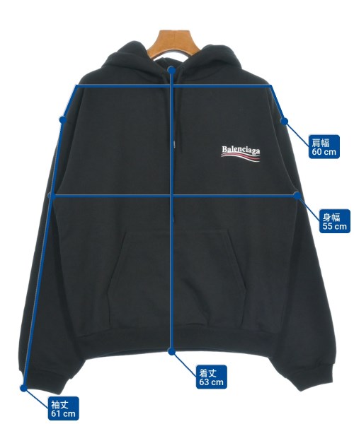 BALENCIAGA（バレンシアガ）パーカー 黒 サイズ:M メンズ/2200629651036