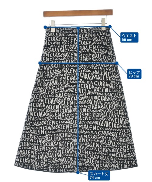 BALENCIAGA（バレンシアガ）ひざ丈スカート 黒 サイズ:M レディース/2200636826038