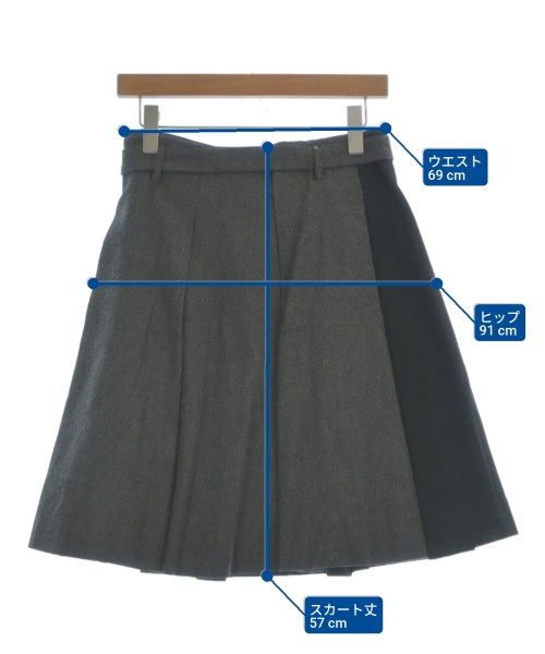BALENCIAGA（バレンシアガ）ひざ丈スカート グレー サイズ:34(XXS位) レディース/2200623323144