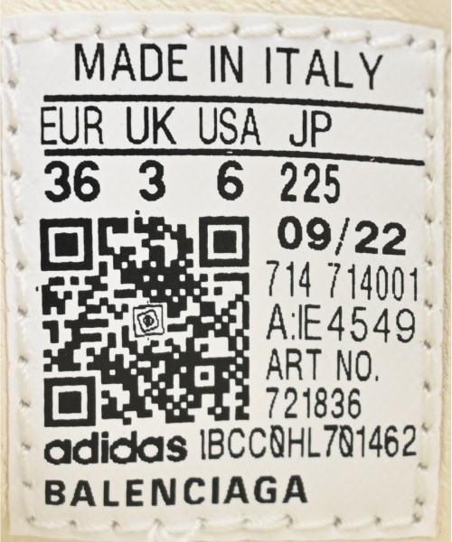 BALENCIAGA（バレンシアガ）スニーカー 白 サイズ:22.5cm レディース/2200639893037