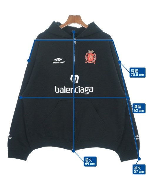 BALENCIAGA（バレンシアガ）パーカー 黒 サイズ:S メンズ/2200641279072