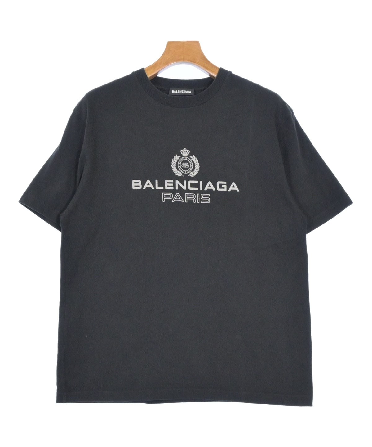 BALENCIAGA ブラック Tシャツ XS Balenciaga Black Cotton Caps Destroyed Flatground Crew Neck T