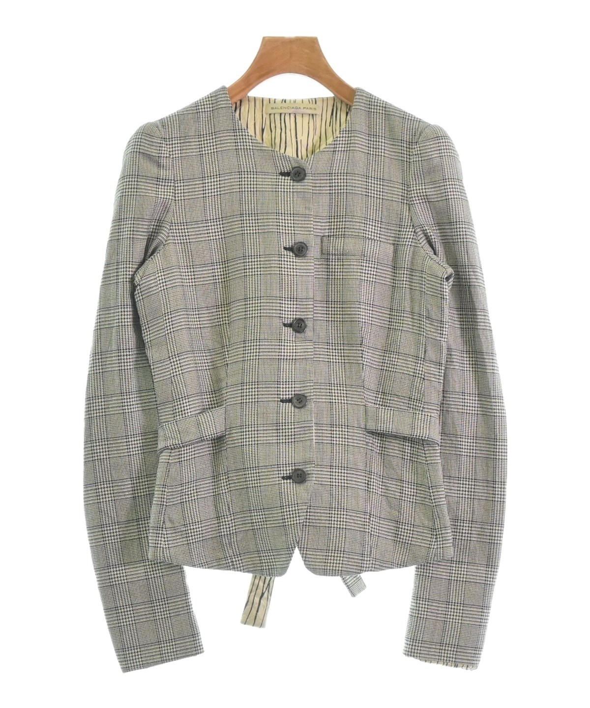 BALENCIAGA ノーカラージャケット 34(XXS位) 2008825J0211 BALENCIAGA(バレンシアガ)ノーカラージャケット グレー サイズ