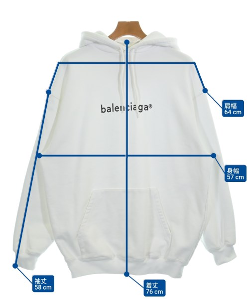 BALENCIAGA（バレンシアガ）パーカー 白 サイズ:XS メンズ/2200624438014