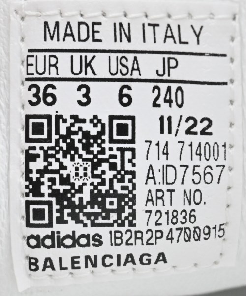 BALENCIAGA（バレンシアガ）スニーカー 白 サイズ:24cm レディース/2200626278045