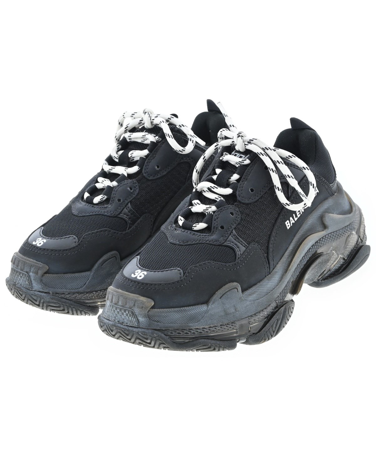 BALENCIAGA ブラックスニーカー 38サイズ BALENCIAGA（バレンシアガ）スニーカー 黒 サイズ:24cm レディース
